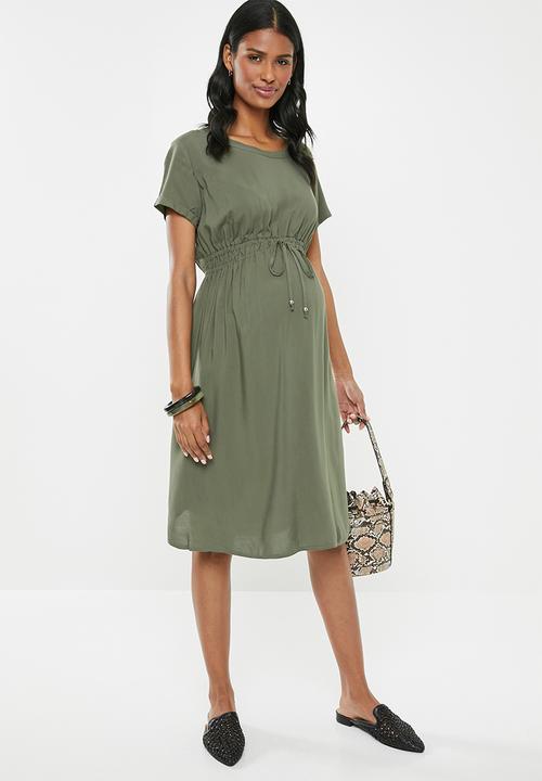Cherry Melon - Maternity T-shirt dress - khaki