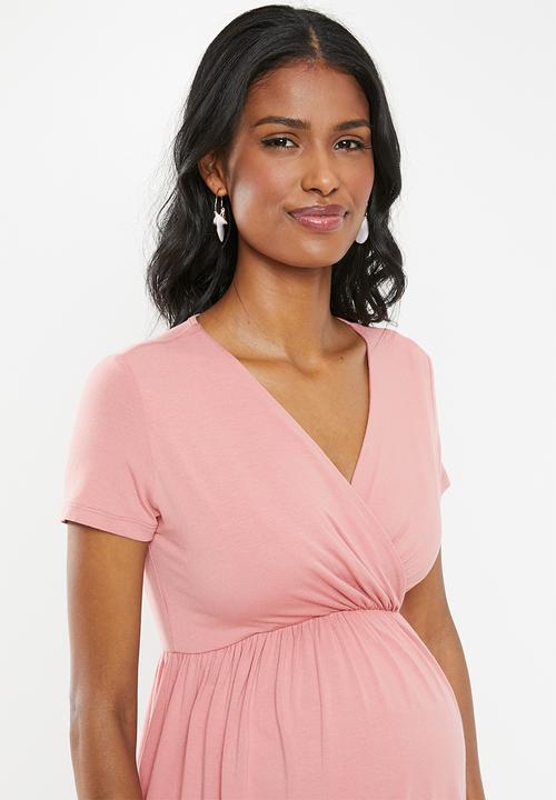 Cherry Melon - Maternity Skater wrap top - pink