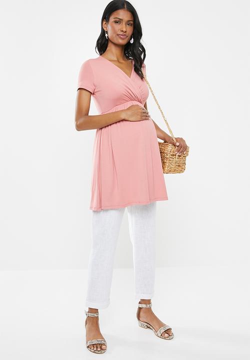 Cherry Melon - Maternity Skater wrap top - pink