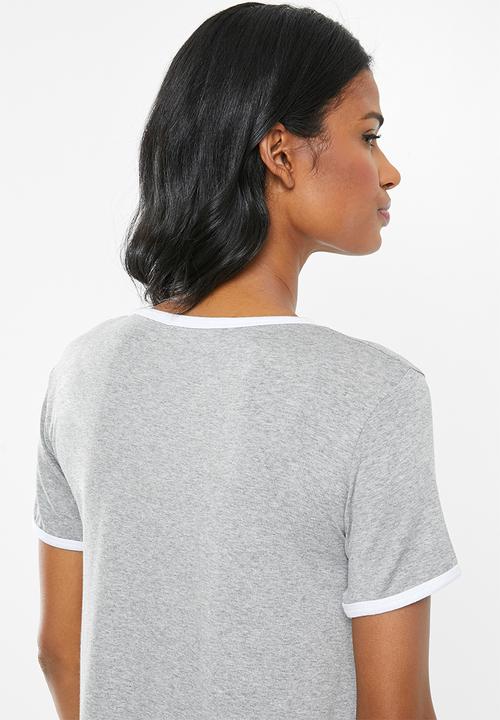 Superbalist - Maternity Contrast tee - grey melange with white trim