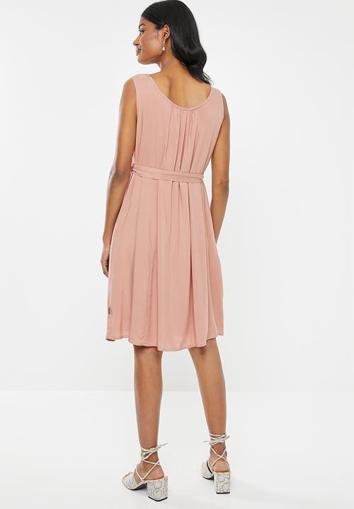Cherry Melon - Maternity Belted tunic dress - pink