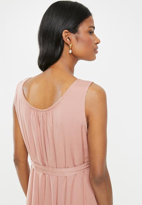 Cherry Melon - Maternity Belted tunic dress - pink