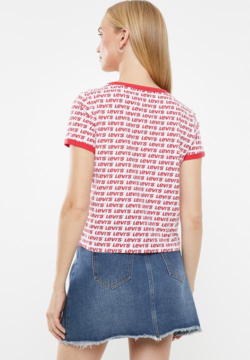 Levi’s® - Graphic ringer surf tee - white & red 