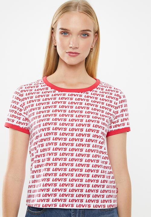 Levi’s® - Graphic ringer surf tee - white & red 