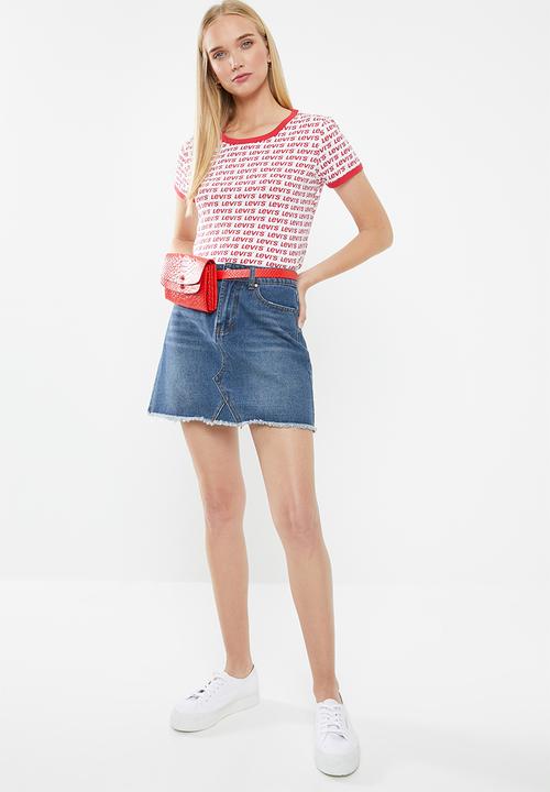 Levi’s® - Graphic ringer surf tee - white & red 