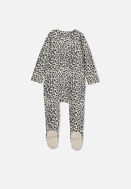 Cotton On - The long sleeve zip romper - neutral & black