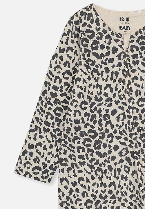 Cotton On - The long sleeve zip romper - neutral & black