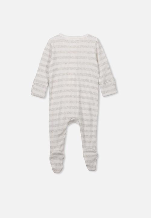 Cotton On - Newborn zip through romper - grey