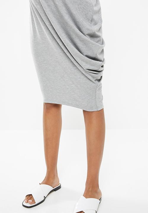 Superbalist - Asymmetrical drape dress - grey