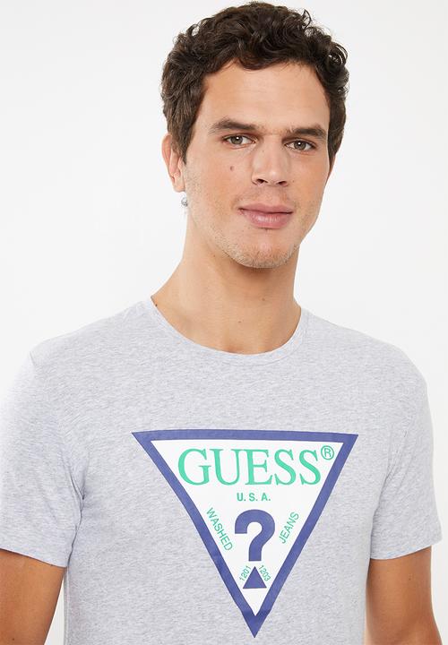 GUESS - Guess triangle rubber tee - grey