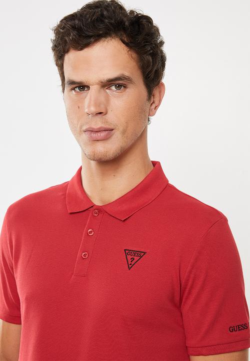 GUESS - Guess classic short sleeve polo - red