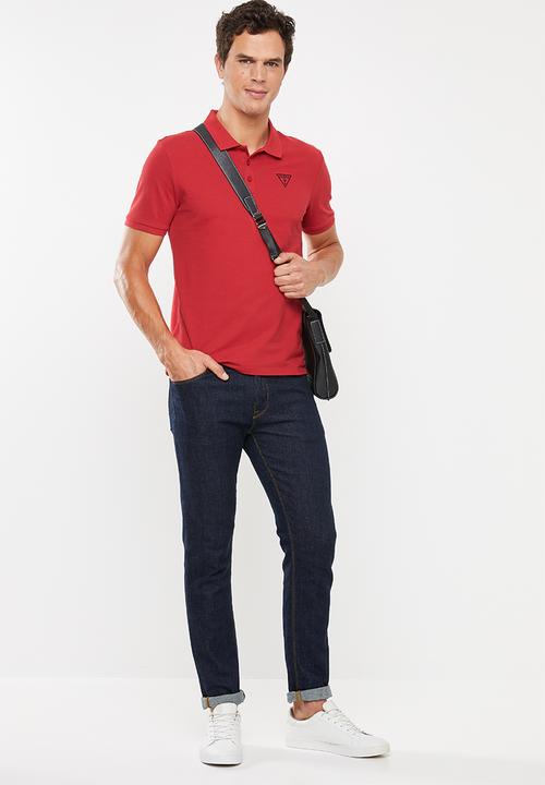 GUESS - Guess classic short sleeve polo - red
