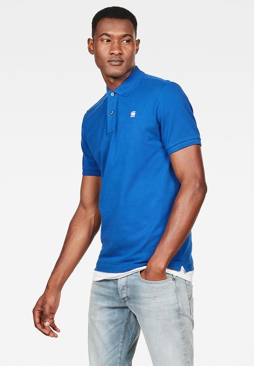 G-STAR - Dunda slim short sleeve polo - blue
