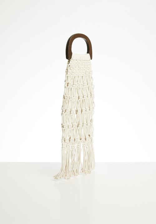 Superbalist - Net bag with wooden handle - white