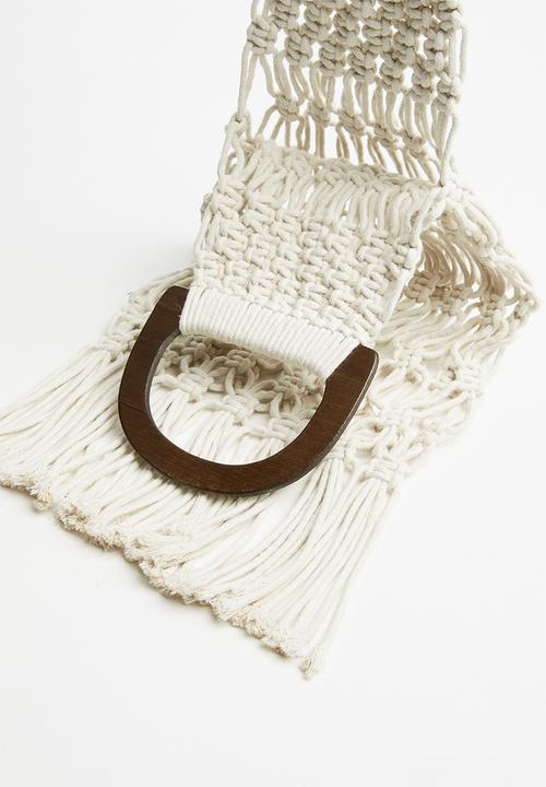Superbalist - Net bag with wooden handle - white