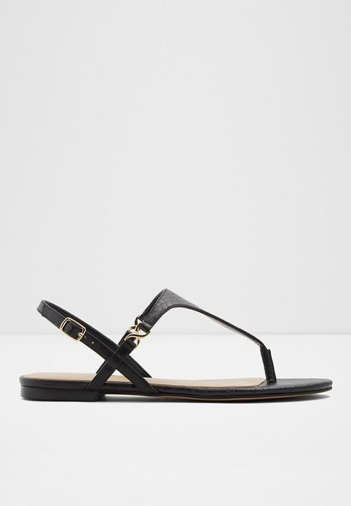 aldo black flip flops