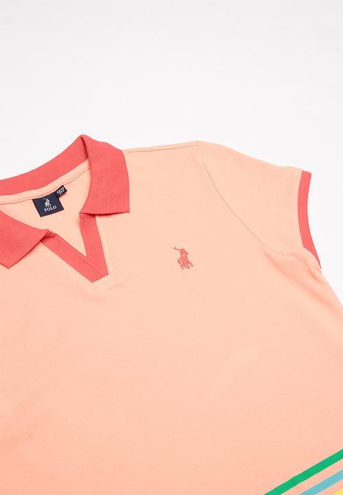 POLO - Girls Jordan striped golfer - peach