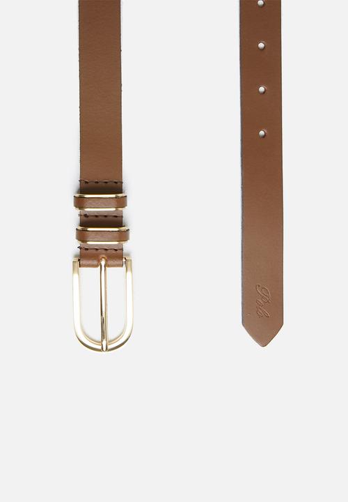 POLO - Grace leather belt - tan