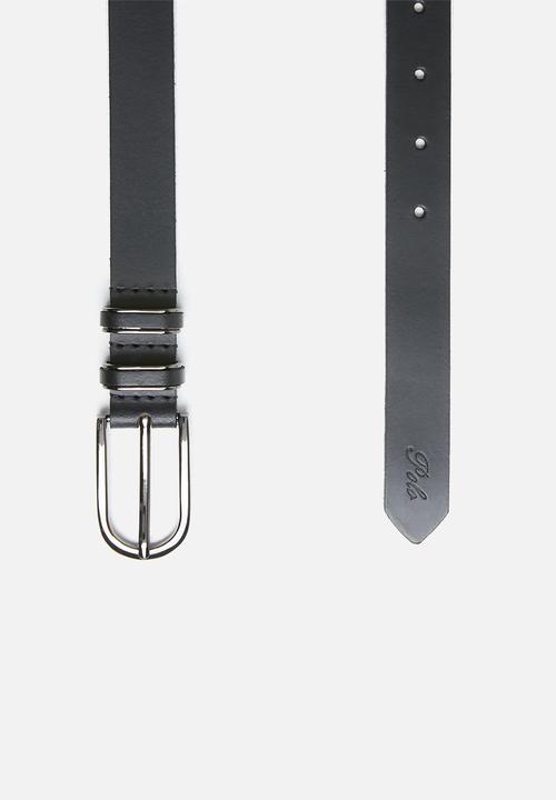 POLO - Grace leather belt - black