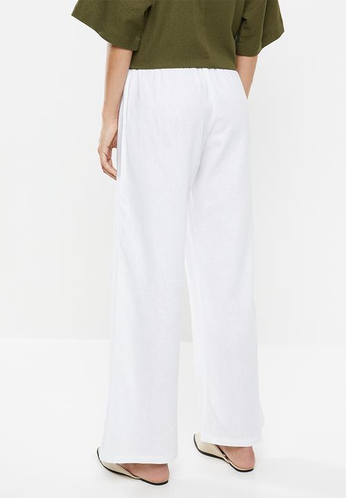 edit - Linen blend trousers - white
