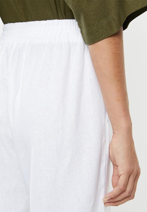 edit - Linen blend trousers - white