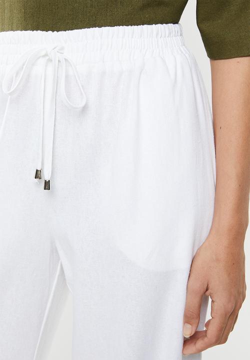 edit - Linen blend trousers - white