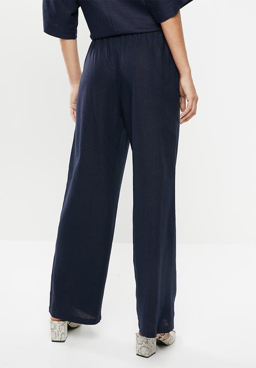 edit - Linen blend trousers - navy