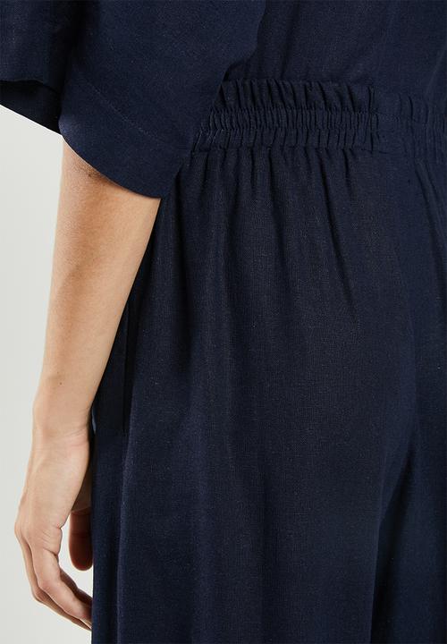 edit - Linen blend trousers - navy