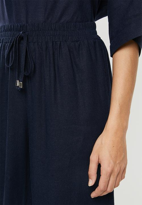 edit - Linen blend trousers - navy