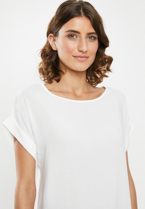 edit - Crew neck shell - white