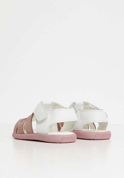 shooshoos - Uncle pope sandals - white & pink 