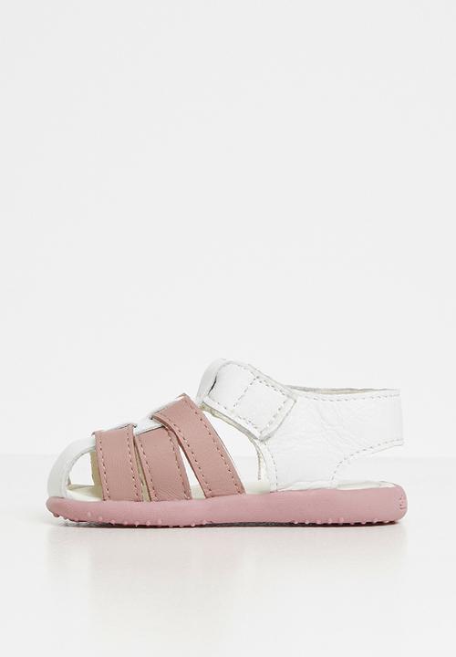 shooshoos - Uncle pope sandals - white & pink 