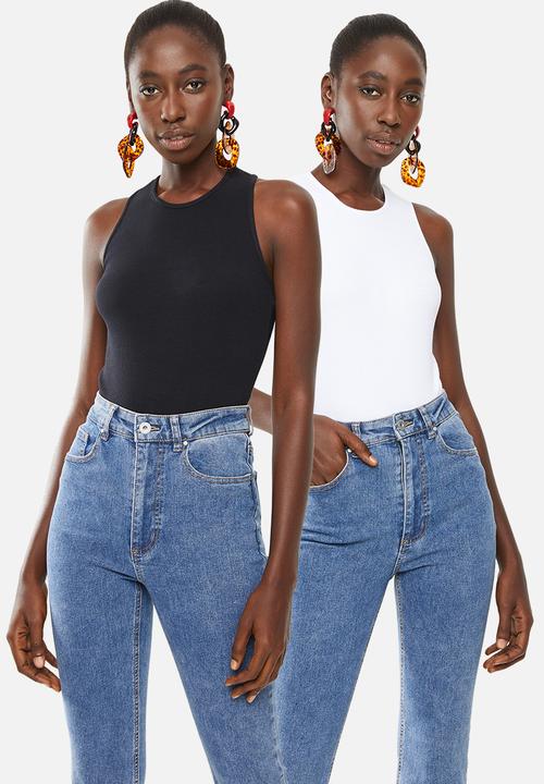 Superbalist - 2 Pack rib bodysuit - black & white