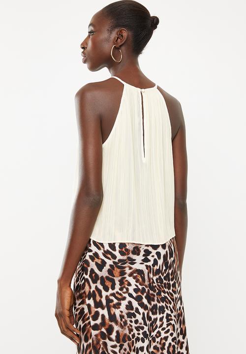 STYLE REPUBLIC - Pleated halter neck top - beige
