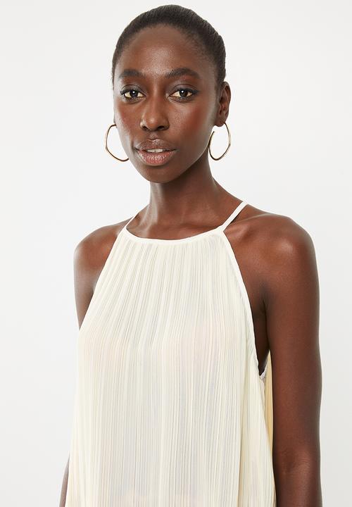 STYLE REPUBLIC - Pleated halter neck top - beige