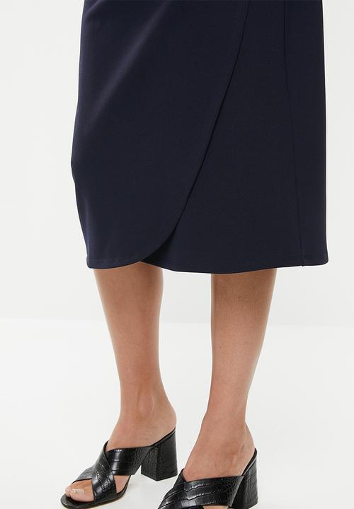 edit - Wrap pencil skirt - navy