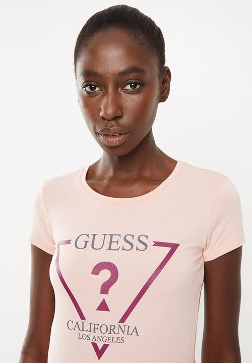 GUESS - Short sleeve ribbon triangle tee - pink 