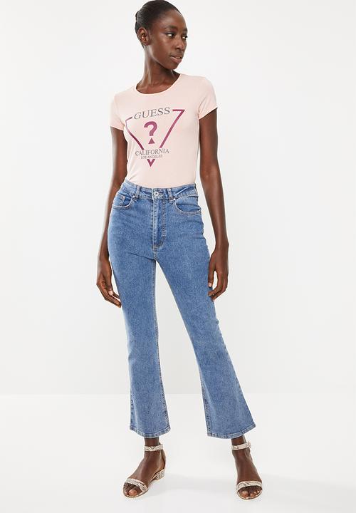 GUESS - Short sleeve ribbon triangle tee - pink 