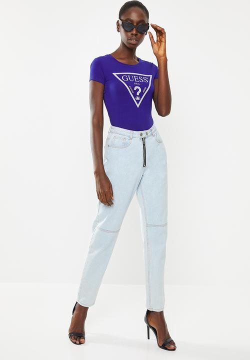 GUESS - Short sleeve caviar triangle tee - blue