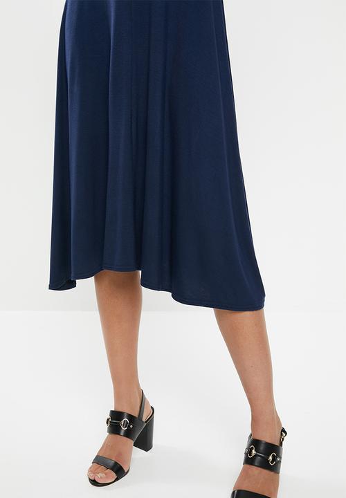 edit - Mock wrap dress - navy