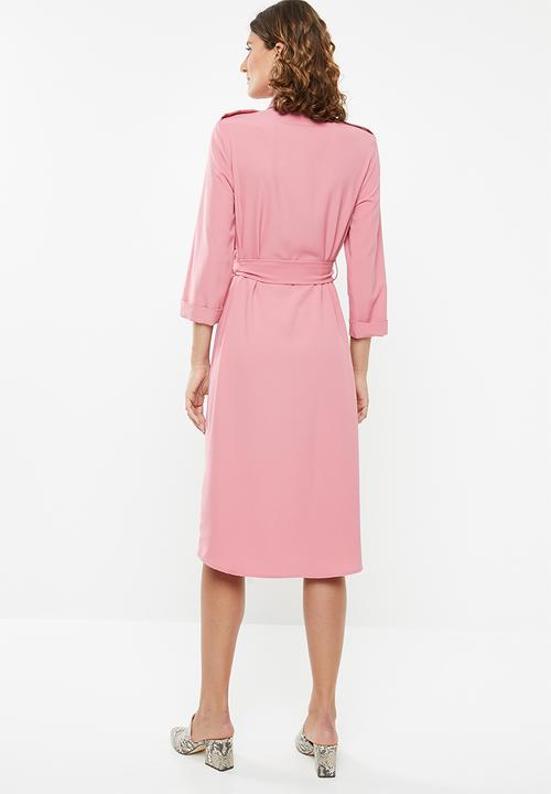 edit - Utility shirt dress - pink