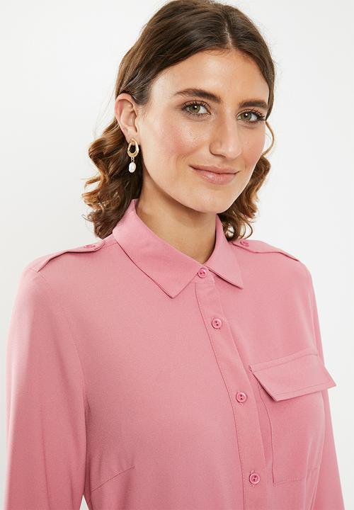 edit - Utility shirt dress - pink