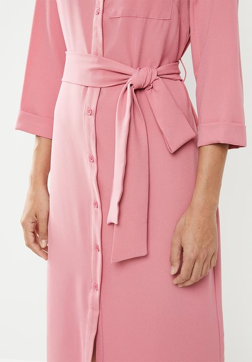 edit - Utility shirt dress - pink