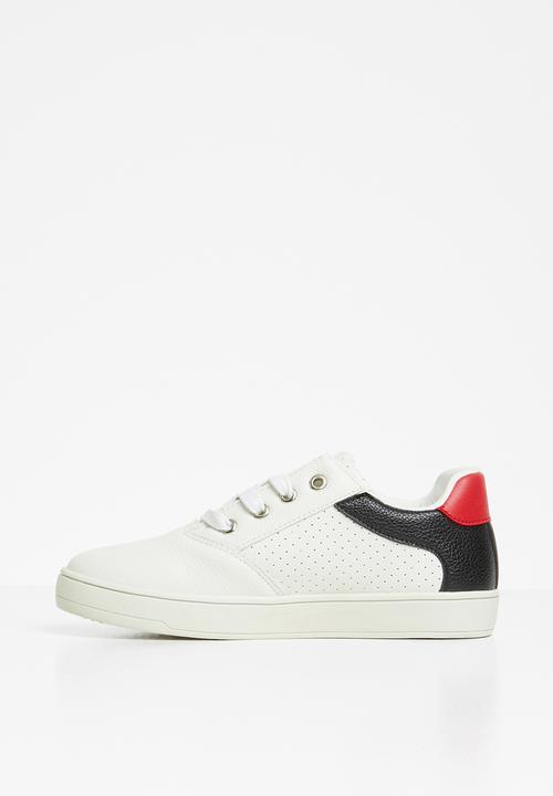 Pop Candy - Boys logo lace up sneaker - white