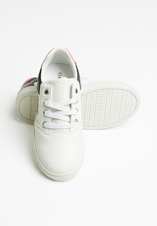 Pop Candy - Boys logo lace up sneaker - white