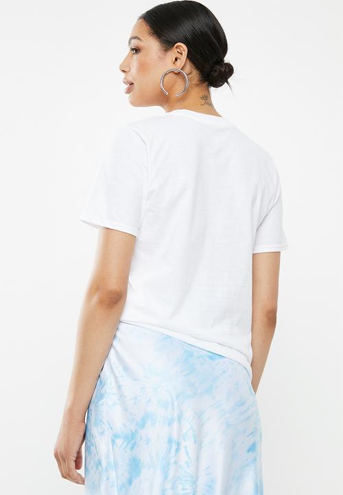 Missguided - Mood face graphic T-shirt - white