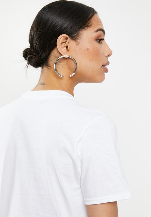 Missguided - Mood face graphic T-shirt - white