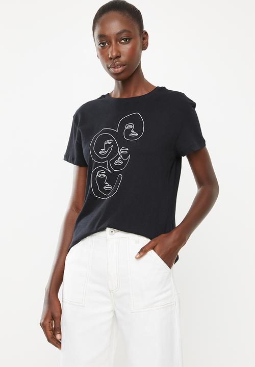 Superbalist - Printed face formation tee - black