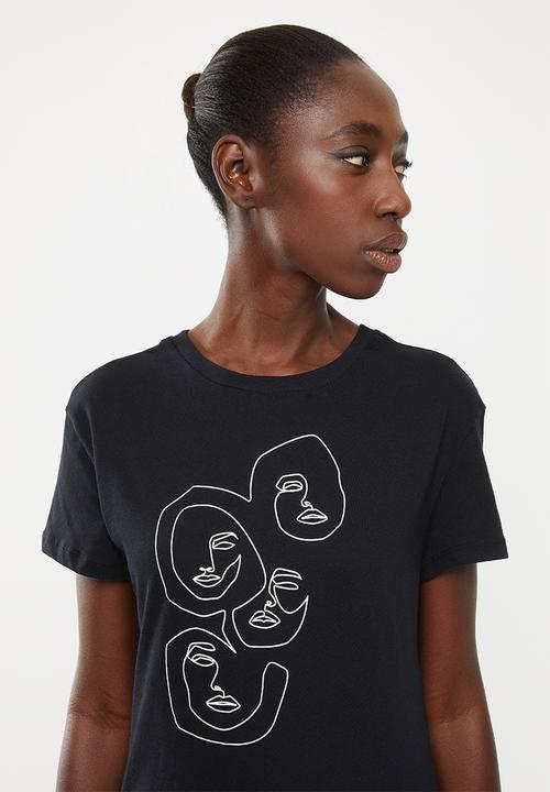 Superbalist - Printed face formation tee - black