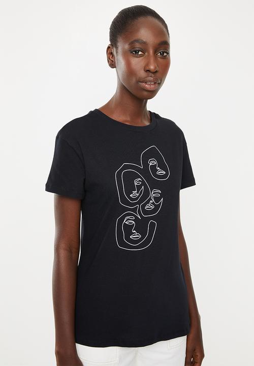 Superbalist - Printed face formation tee - black